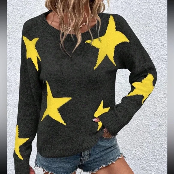 Stars print sweater top - Picture 9 of 16